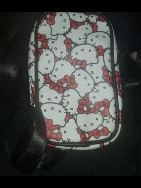 Hello Kitty White and Red Patterned Crossbody Phone Case